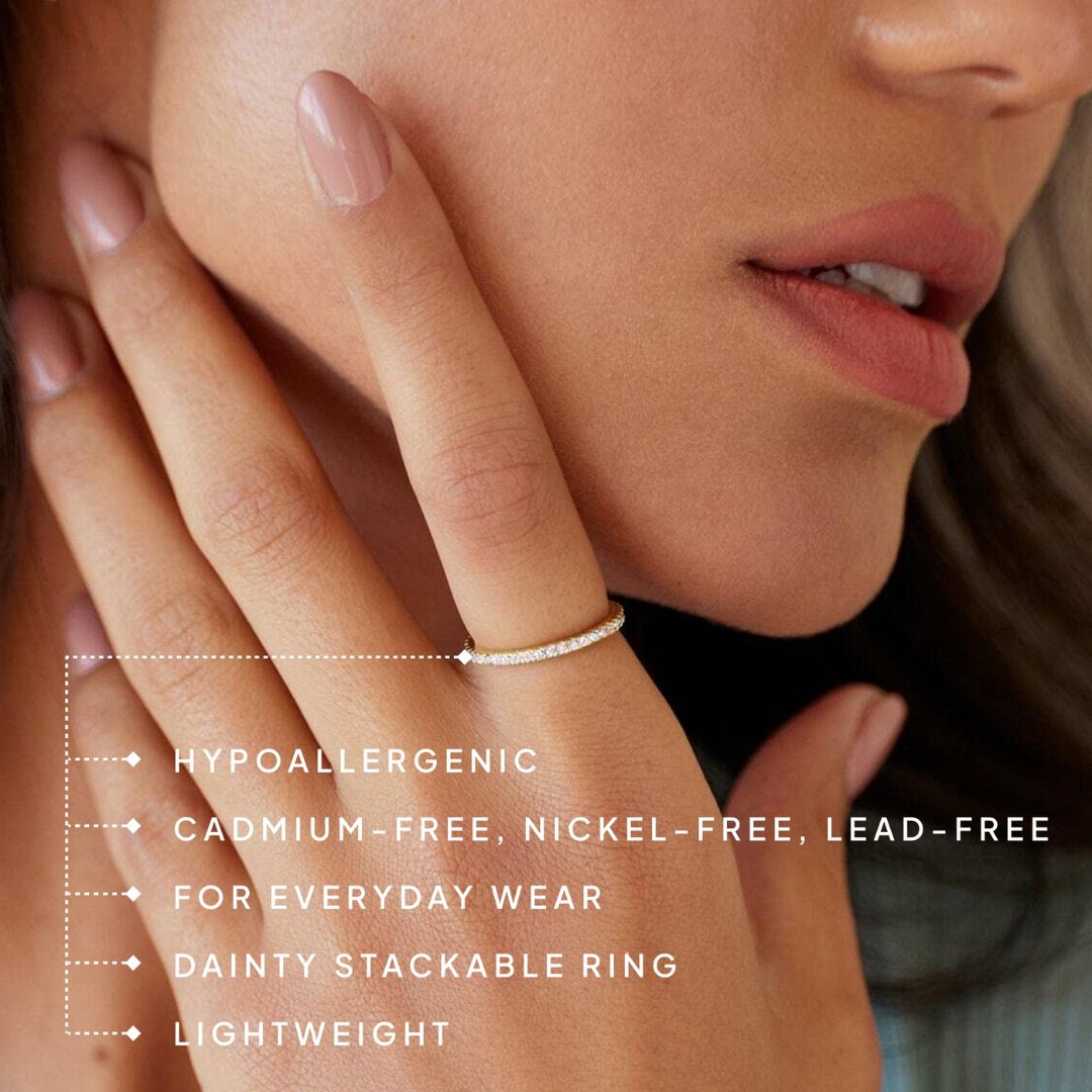 Minimal Stackable Ring — 14K Gold Plated, Adjustable