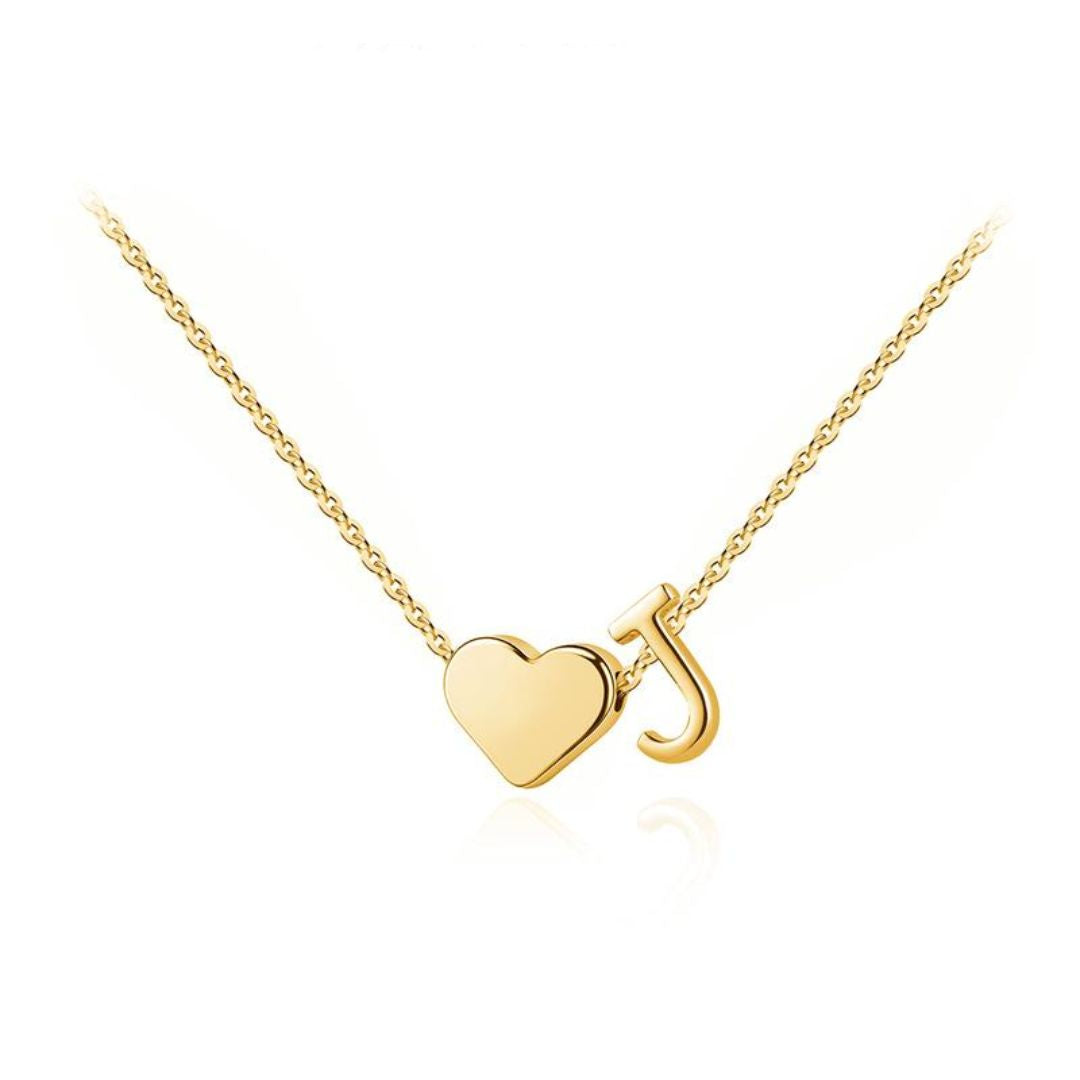 Personalised Heart Initial Necklace — A–Z in Gold or Silver