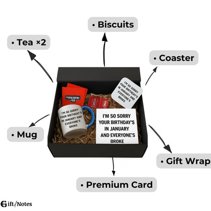 January Birthday Mug — ‘Sorry Everyone’s Broke