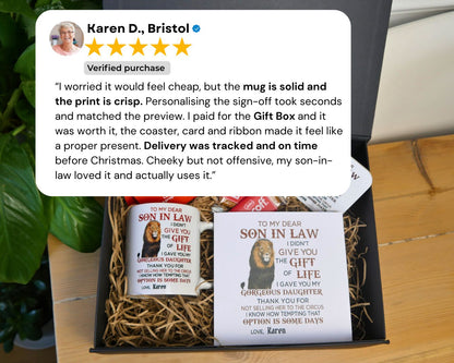 Personalised Son-in-Law Gift Mug — Funny, Fast, Guaranteed